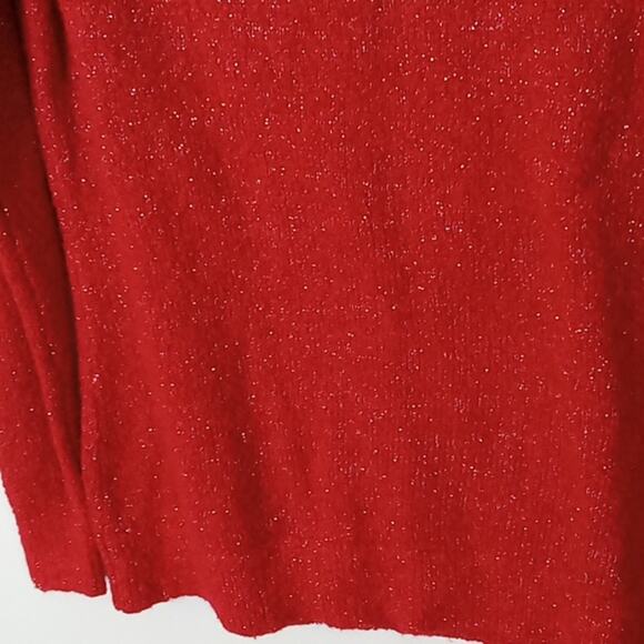 Croft & Barrow Rust crew neck knitted metallic sweater. Medium - Picture 3 of 7